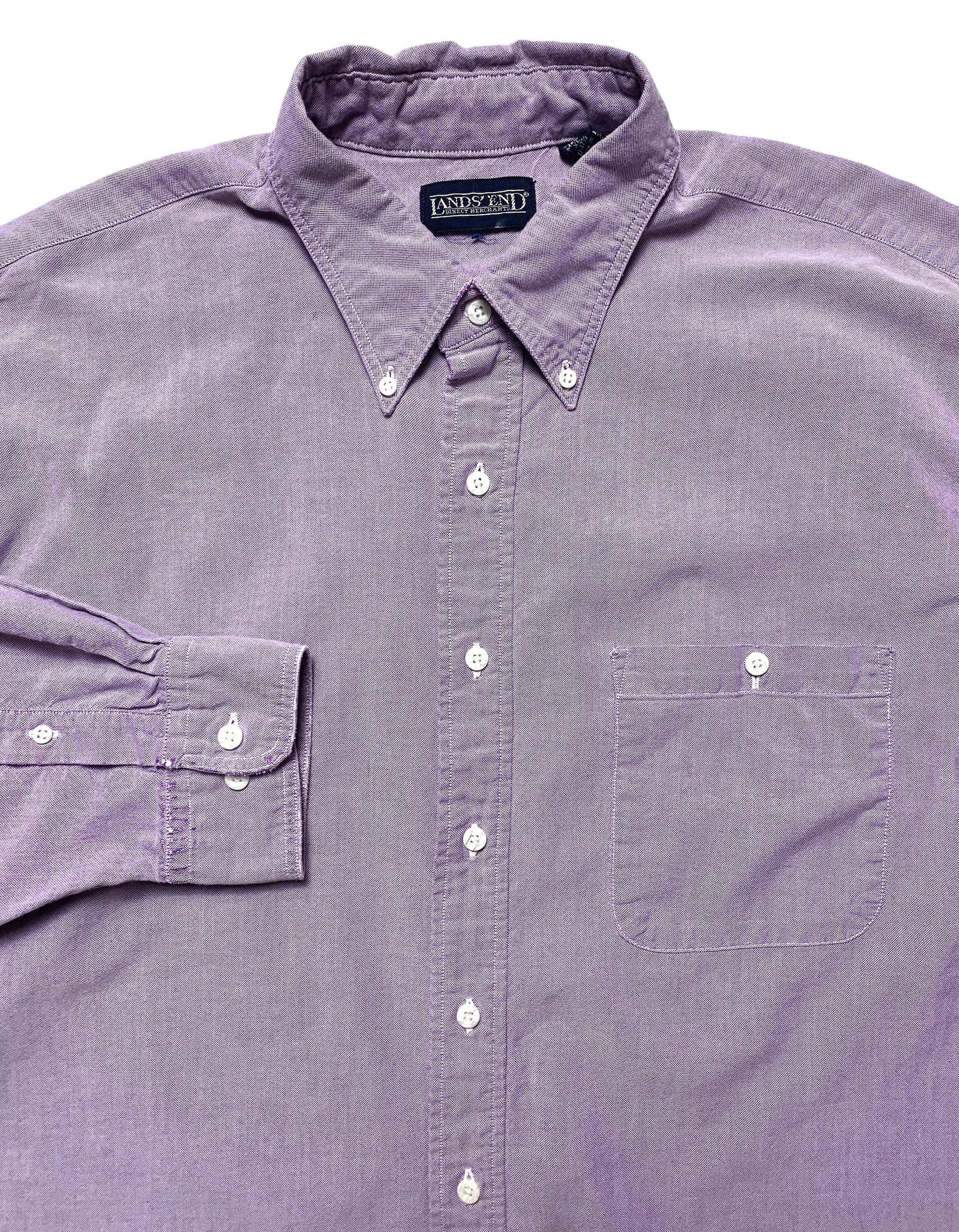 Vintage Lands' End Oxford Cloth Buttondown Shirt Size Etsy UK