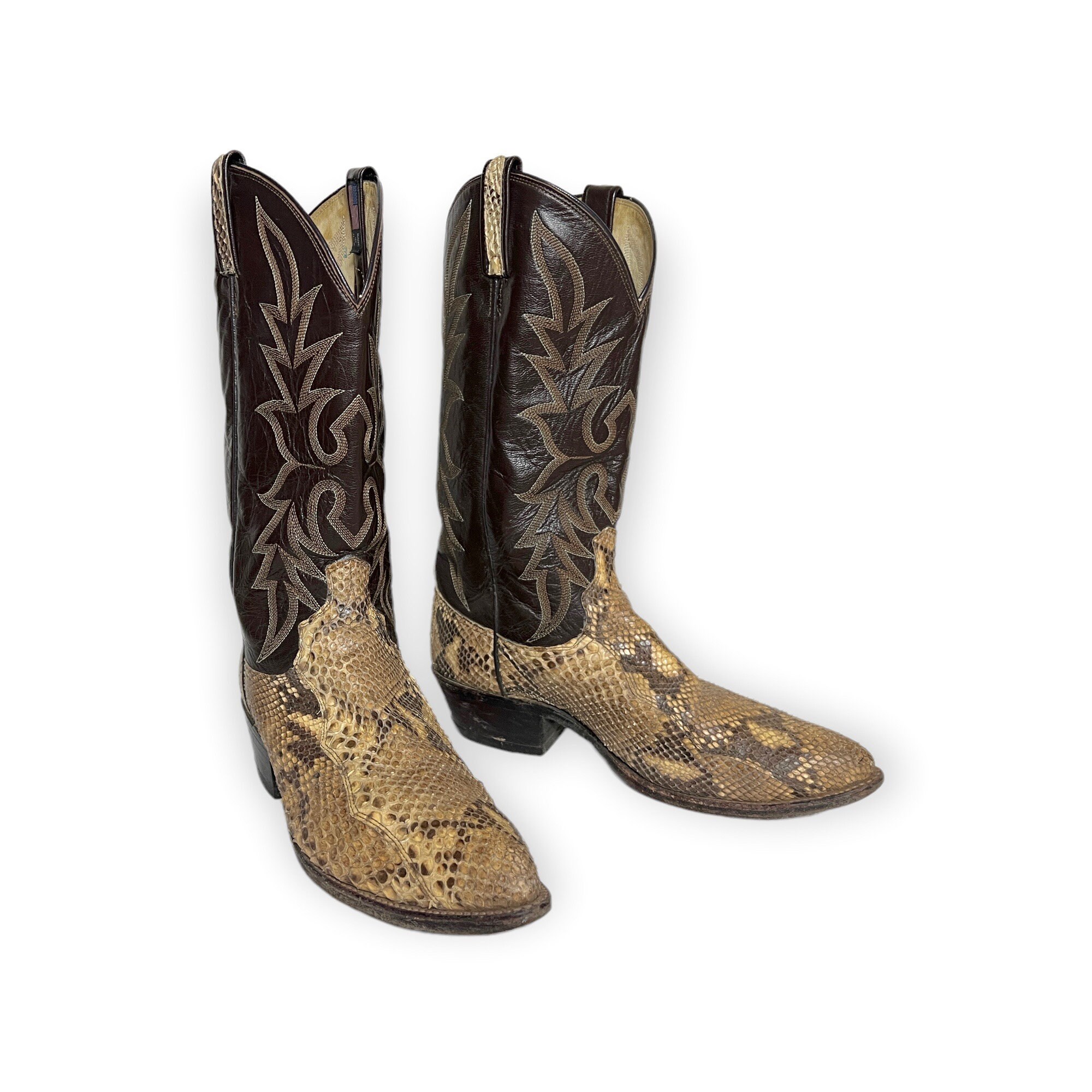 Snakeskin Men Boots - Etsy