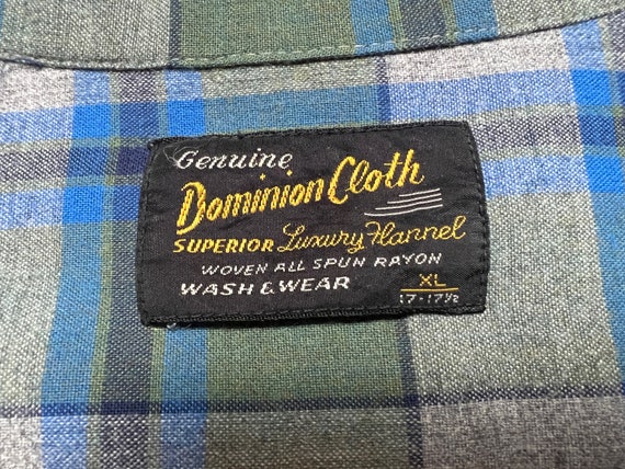 Vintage 1950s/1960s DOMINION CLOTH Rayon Sport Sh… - image 3