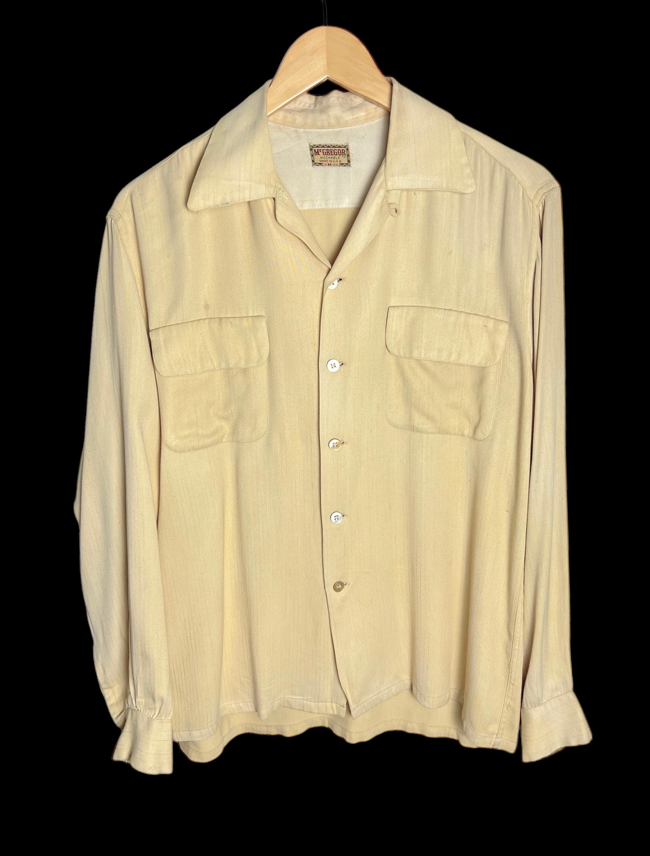 Vintage 1950s MCGREGOR Rayon Gabardine Sport Shirt ~ Size M Vintage 1950s MCGREGOR Rayon Gabardine Sport Shirt ~ Size M