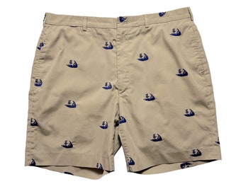 Vintage 1980er Jahre USA Made Ivy Style Baumwolle „Critter“ Shorts ~ 35,5 Taille ~ Leicht / Sommer ~ Preppy / Trad ~ GTH ~ 35 - 36