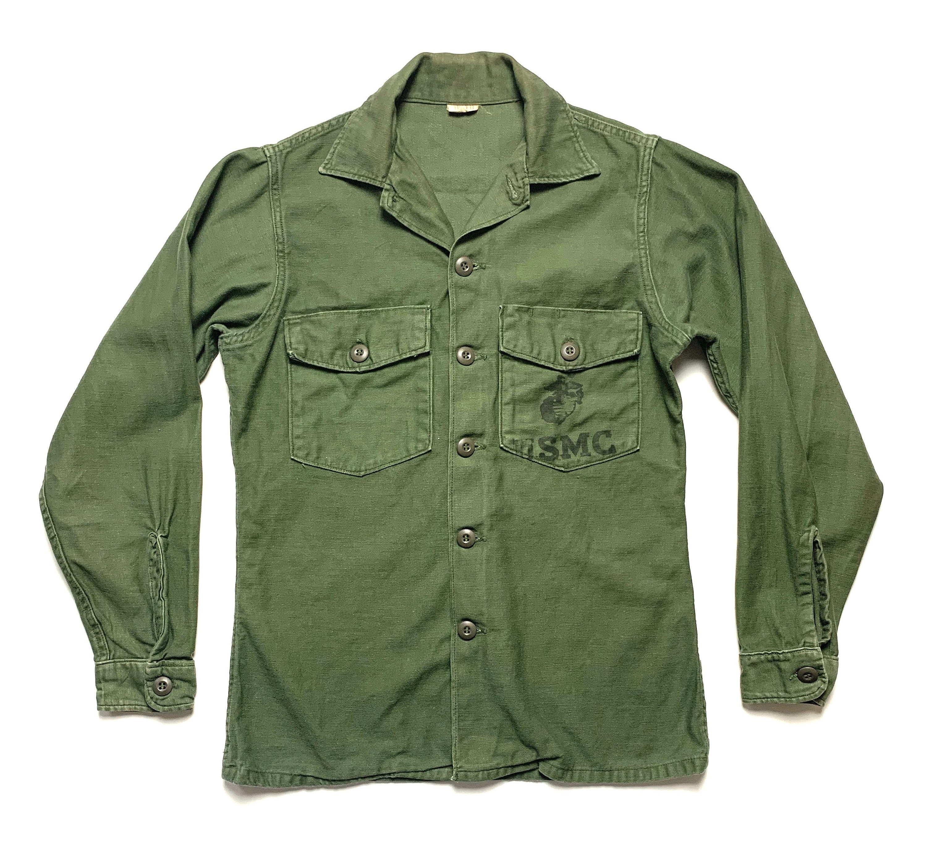 ジ*マ様 70s 80s vintage og107 usmc ミリタリー US Vintage 1970s OG-107 US Marine Corps Utility Shirt ~ Size S