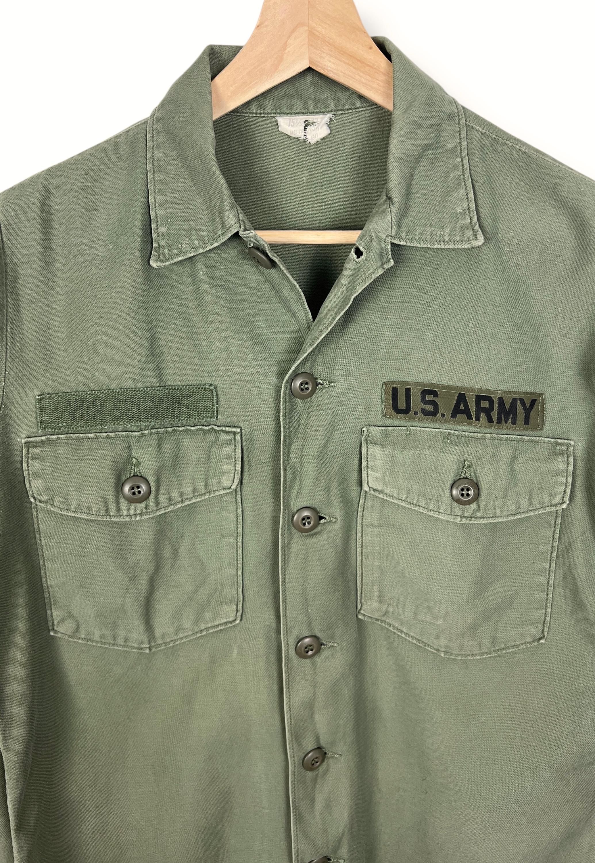 Vintage 1960s OG-107 US Army Utility Shirt ~ Fits M