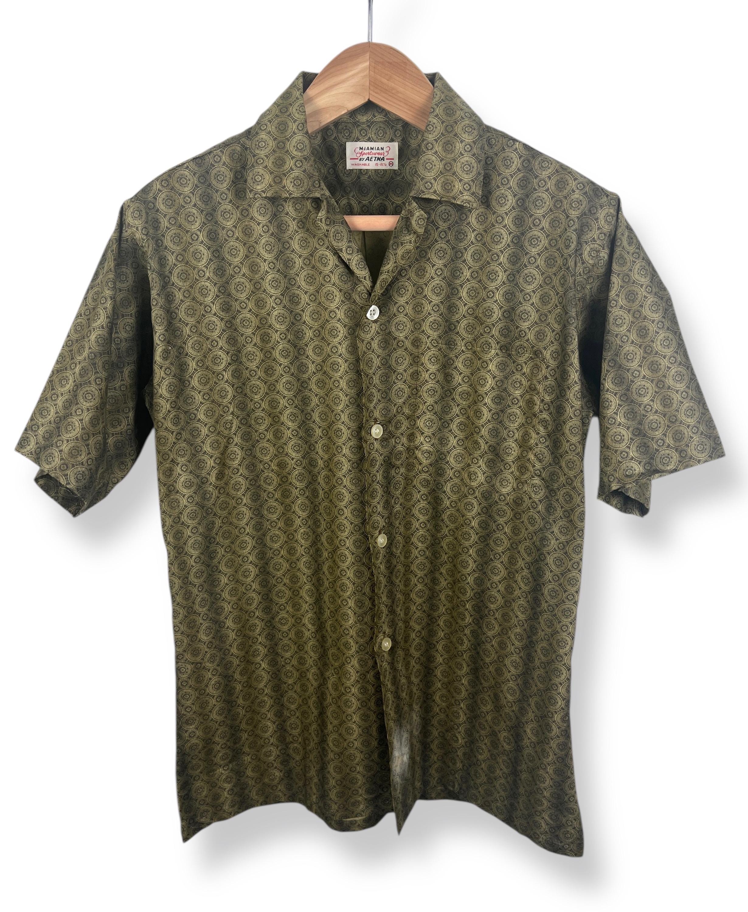 トップス 50-60'S PILGRIM SHORT SLEEVE BOX SHIRTS Vtg 50s 60s Pilgrim Shirt Mens Loop Collar Wash Wear Pre