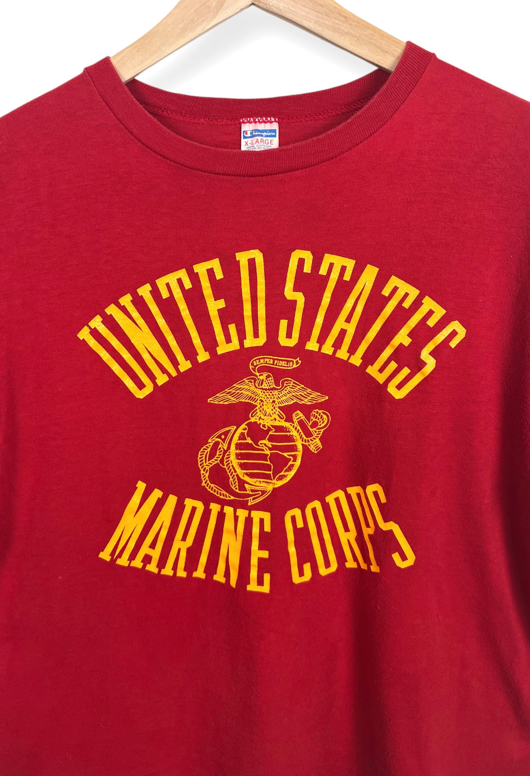 ヴィンテージ 1970年代 チャンピオン ブルーバー USMC Tシャツ ~ 海 
