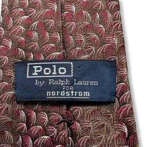 Vintage POLO RALPH LAUREN Necktie Brocade / Embroidered / Ancient Madder Preppy Ivy Style Trad Tie image 4