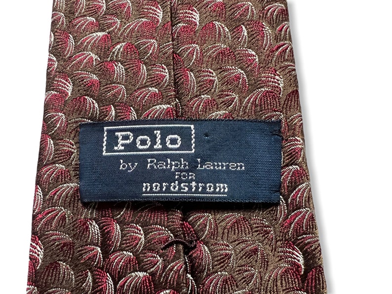 Vintage POLO RALPH LAUREN Necktie Brocade / Embroidered / Ancient Madder Preppy Ivy Style Trad Tie image 4