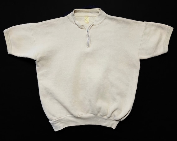 Vintage 1960s SPORTSWEAR 1/4 Zip Short Sleeve Swea
