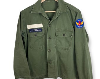★１９５０年代＊アメリカ軍＊陸軍＊少尉/将校ＯＧ１０７ユティリティシャツ（実物） ☆1950年代＊アメリカ軍＊陸軍＊少尉/将校OG107