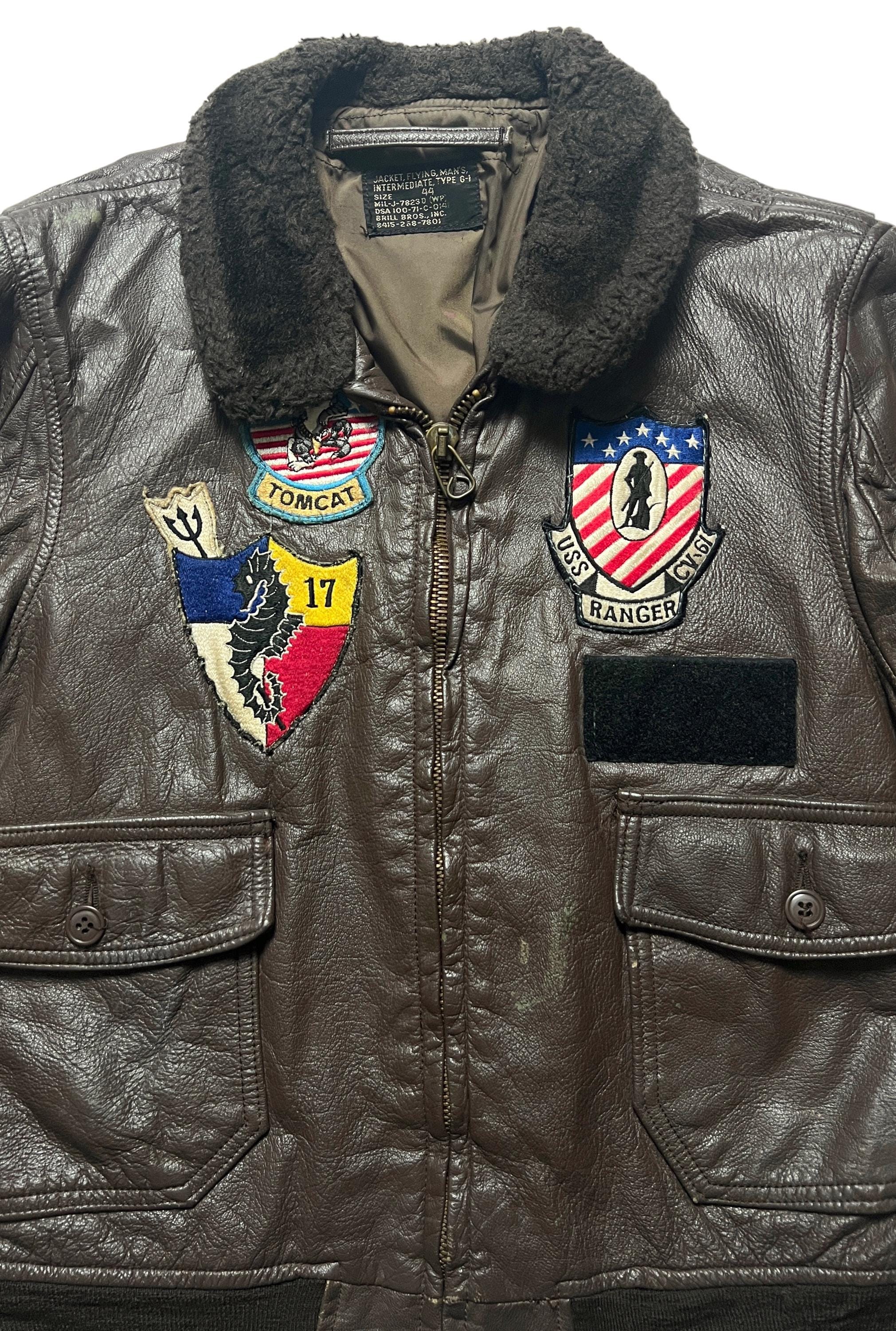 Vintage 1971 Vietnam Era US NAVY G-1 Leather Flight Jacket M 
