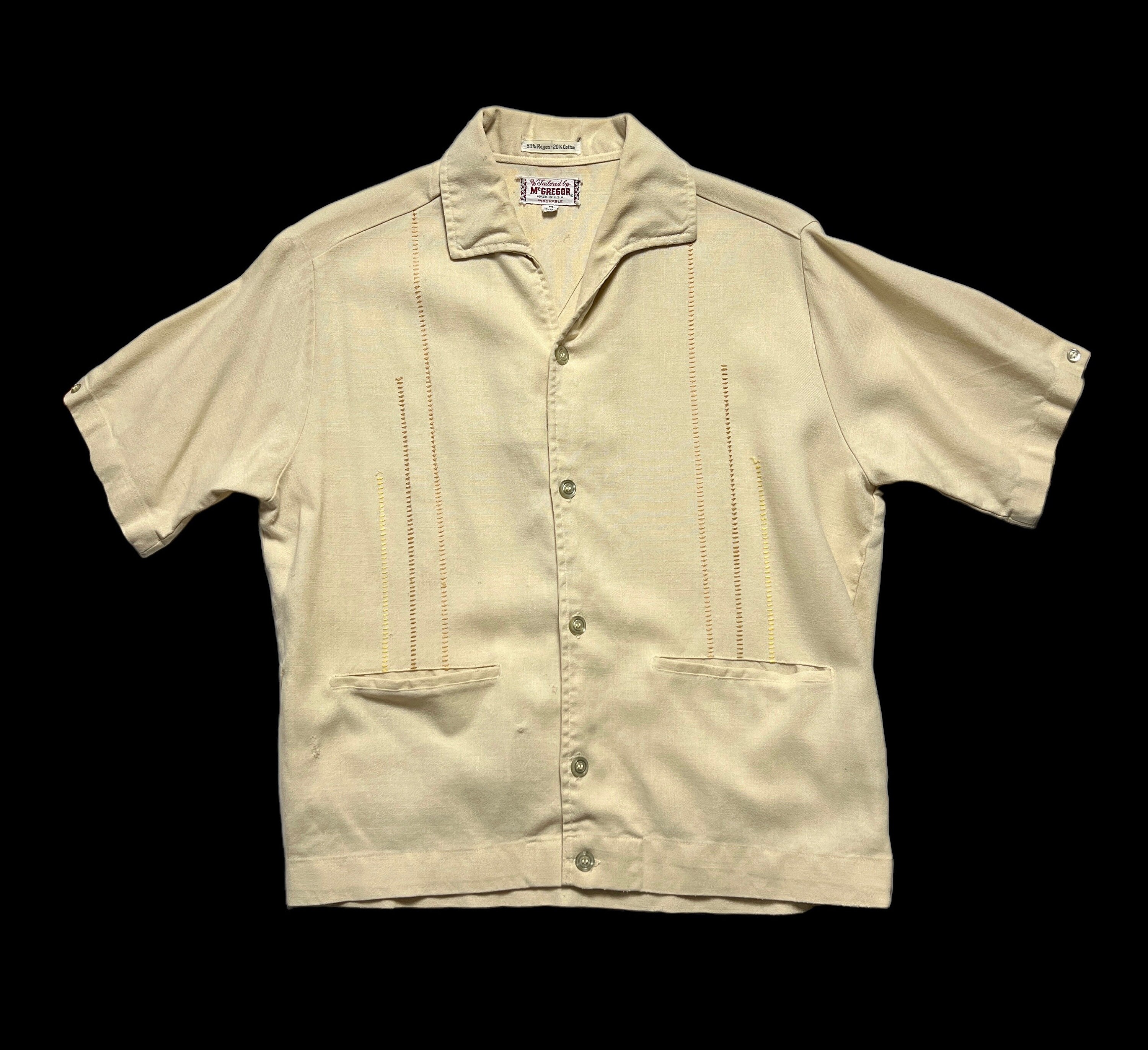 Vintage 1950s/1960s MCGREGOR Rayon & Cotton Shirt-jac ~ Fits
