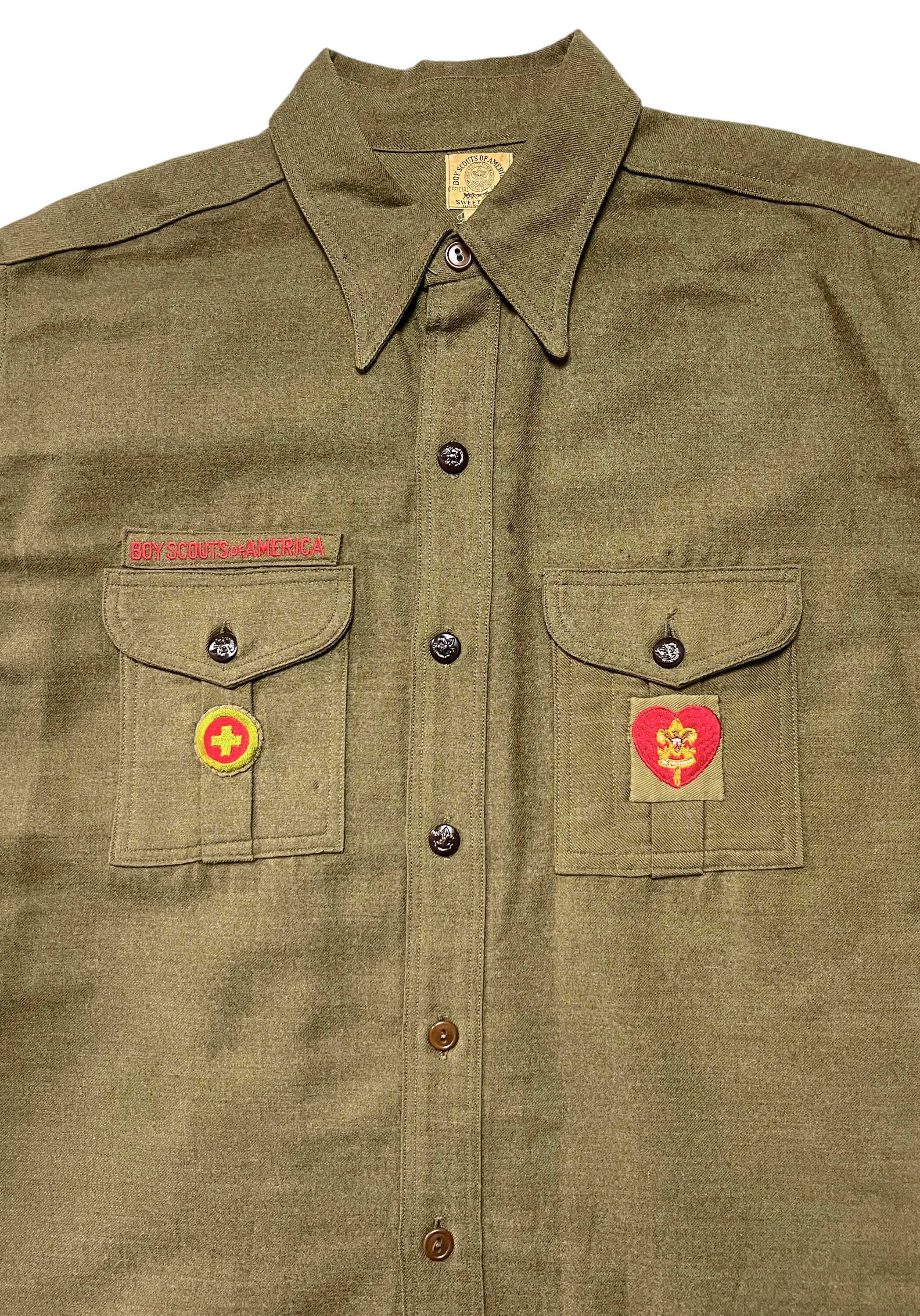 Vintage 1930s SWEET-ORR Boy Scouts Button-up Shirt ~ Size 16
