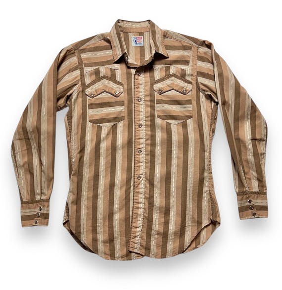 60's〜 WESTERN HEAVY NEL SHIRT VINTAGE Vintage 1960s LEVI'S SADDLEMAN Western Shirt ~ Size M ~ Cowboy