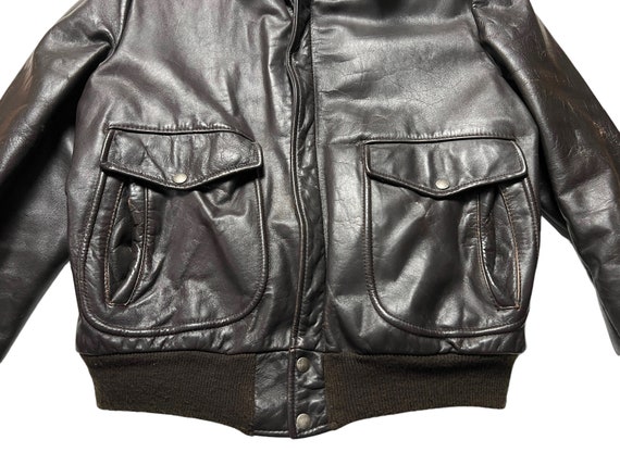 Vintage USA Made COOPER Leather Flight Jacket ~ s… - image 3
