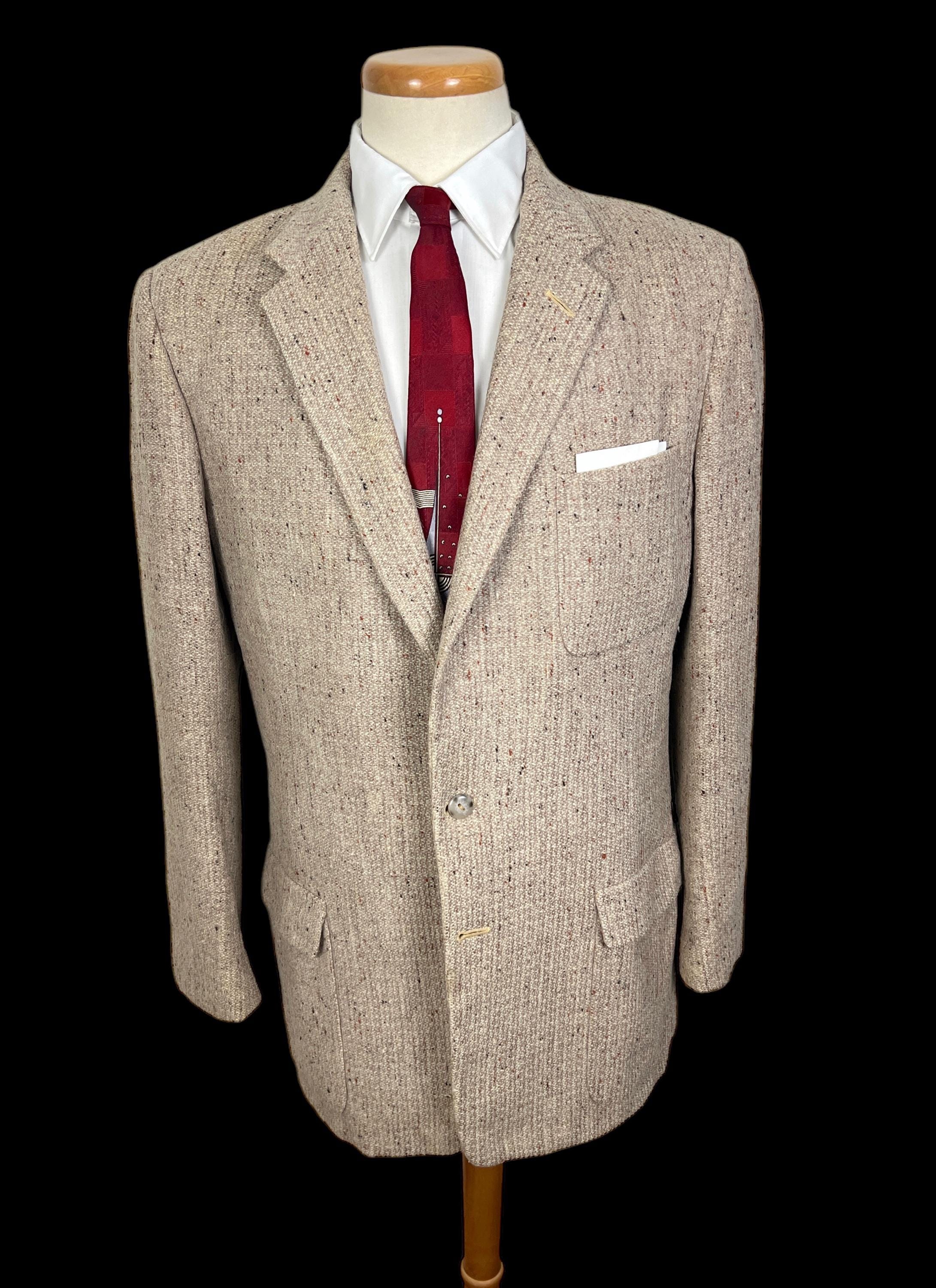 【50s】wool sports jacket Vintage 1950s ATOMIC FLECK Wool Sport Coat ~ Size 40 Long