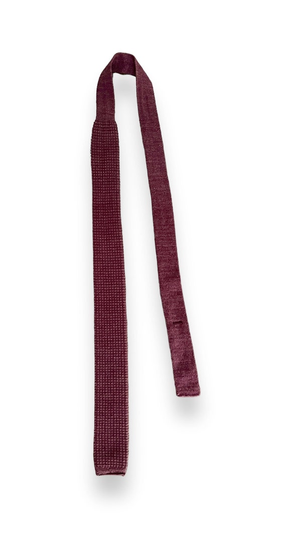 Vintage 1960s WEMBLEY Cotton Knit Necktie ~ Square