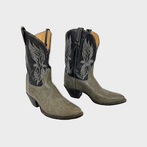 Vintage TONY LAMA Black Label Cowboy Boots 10 D Western