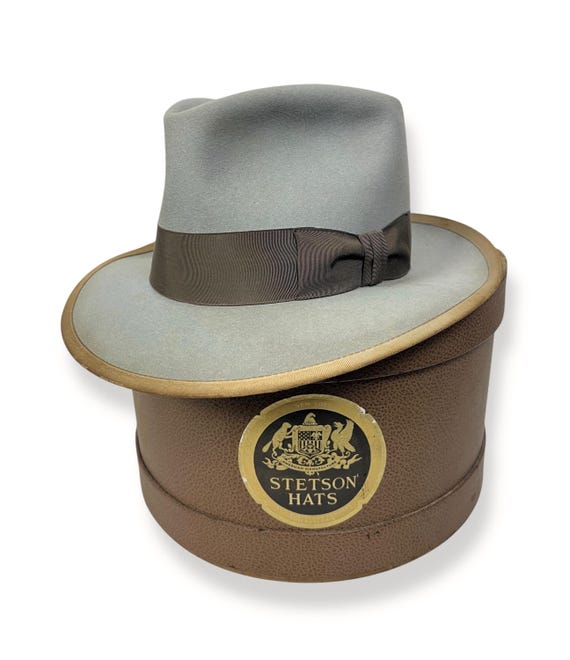 Vintage 1950s Royal STETSON WHIPPET Fedora W/ Box ~ Size 7 1/8