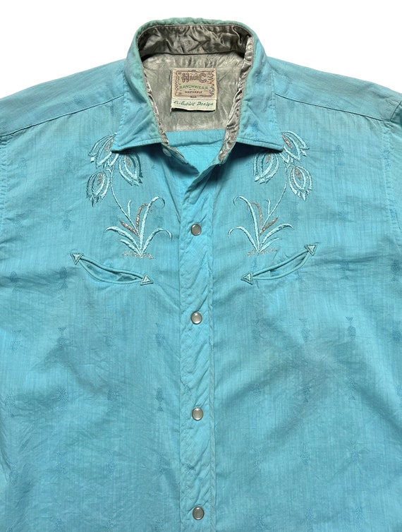 Vintage 1950s/1960s H BAR C Western Shirt ~ size … - image 1