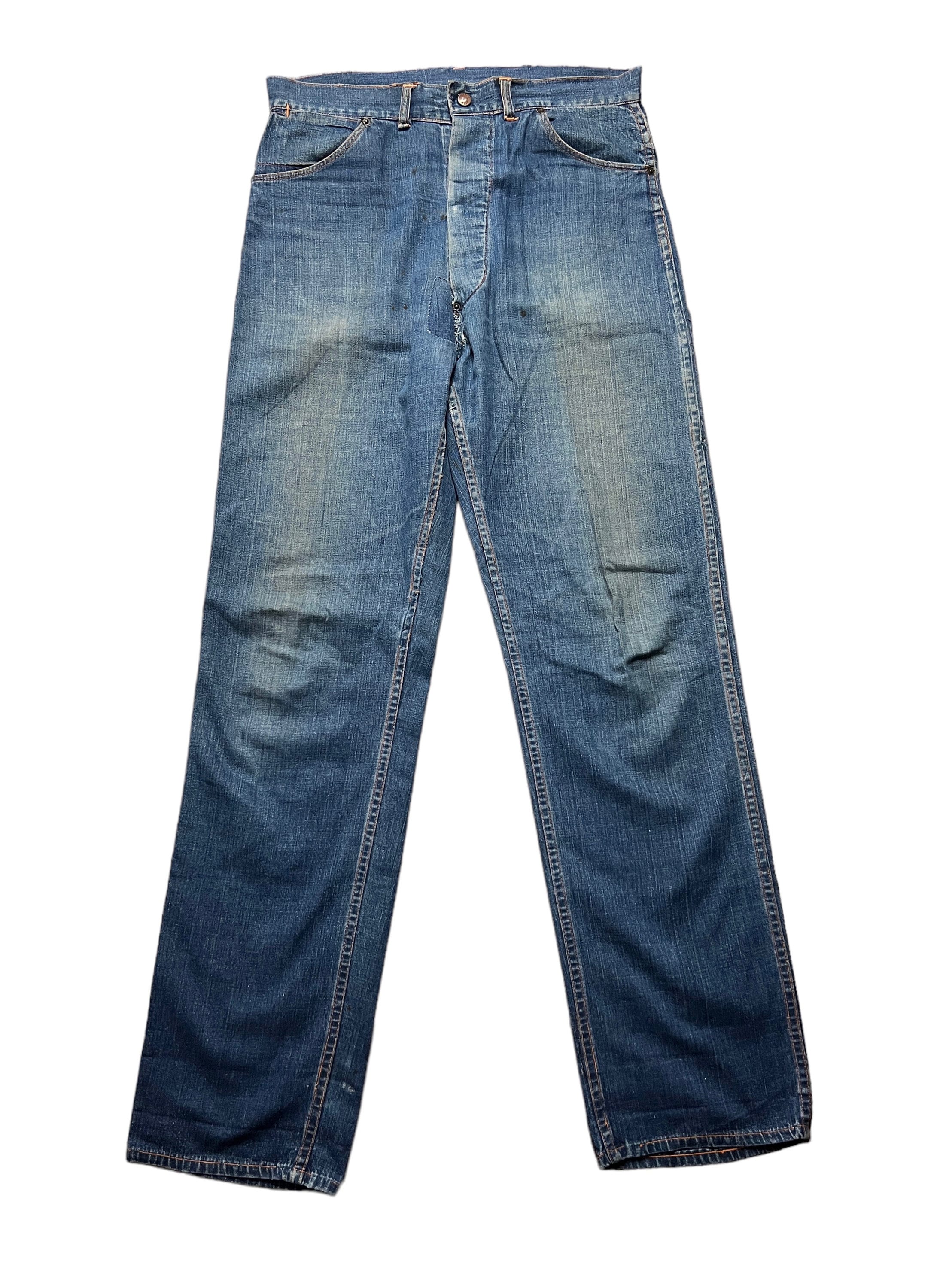 Vintage 1940s TUFFIES Out of the West Jeans ~ 32.5 X 34 ~ Patched 