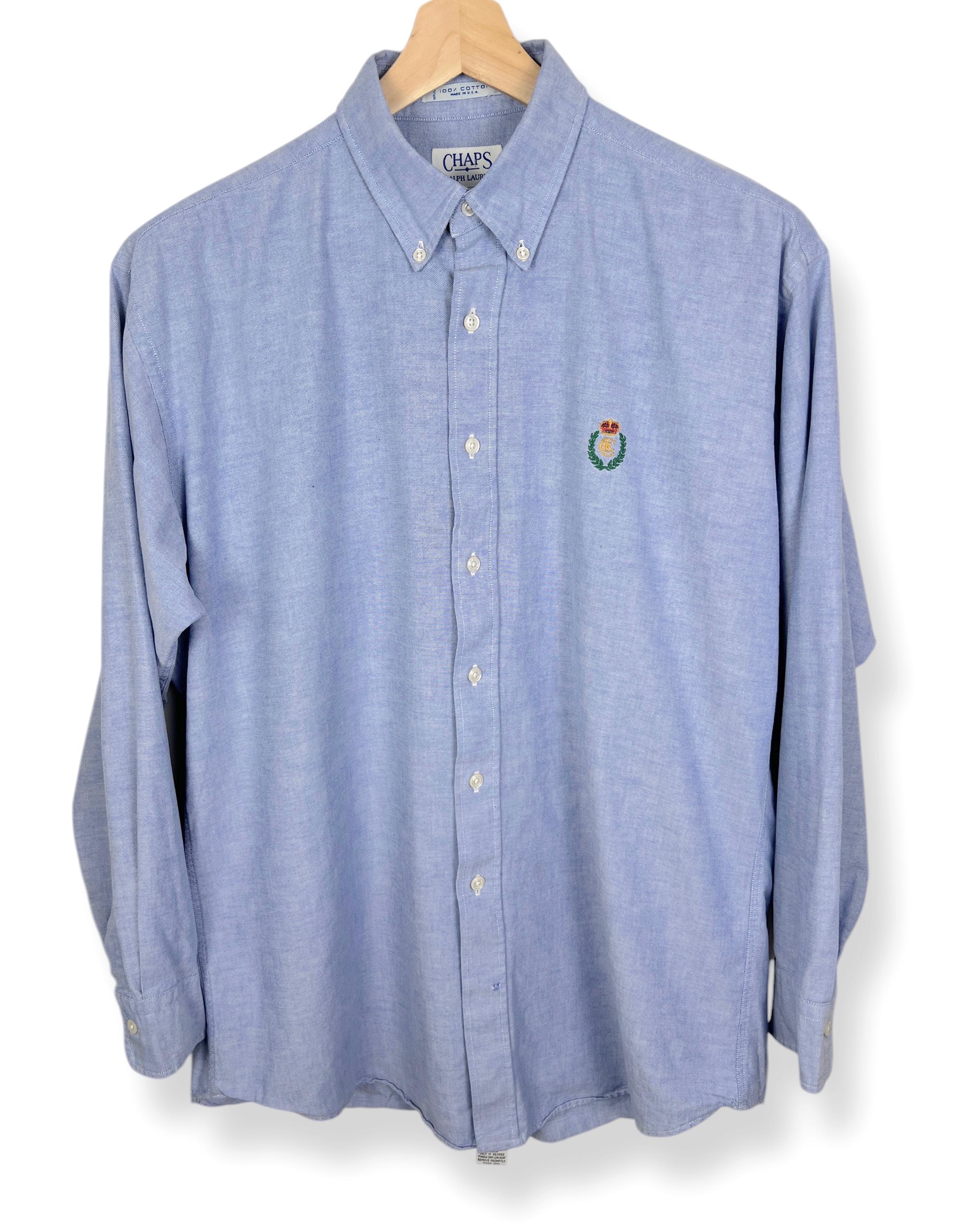 Vintage USA Made CHAPS Ralph Lauren Oxford Cloth Button-down Shirt ~ L ~  100% Cotton ~ OCBD - Etsy