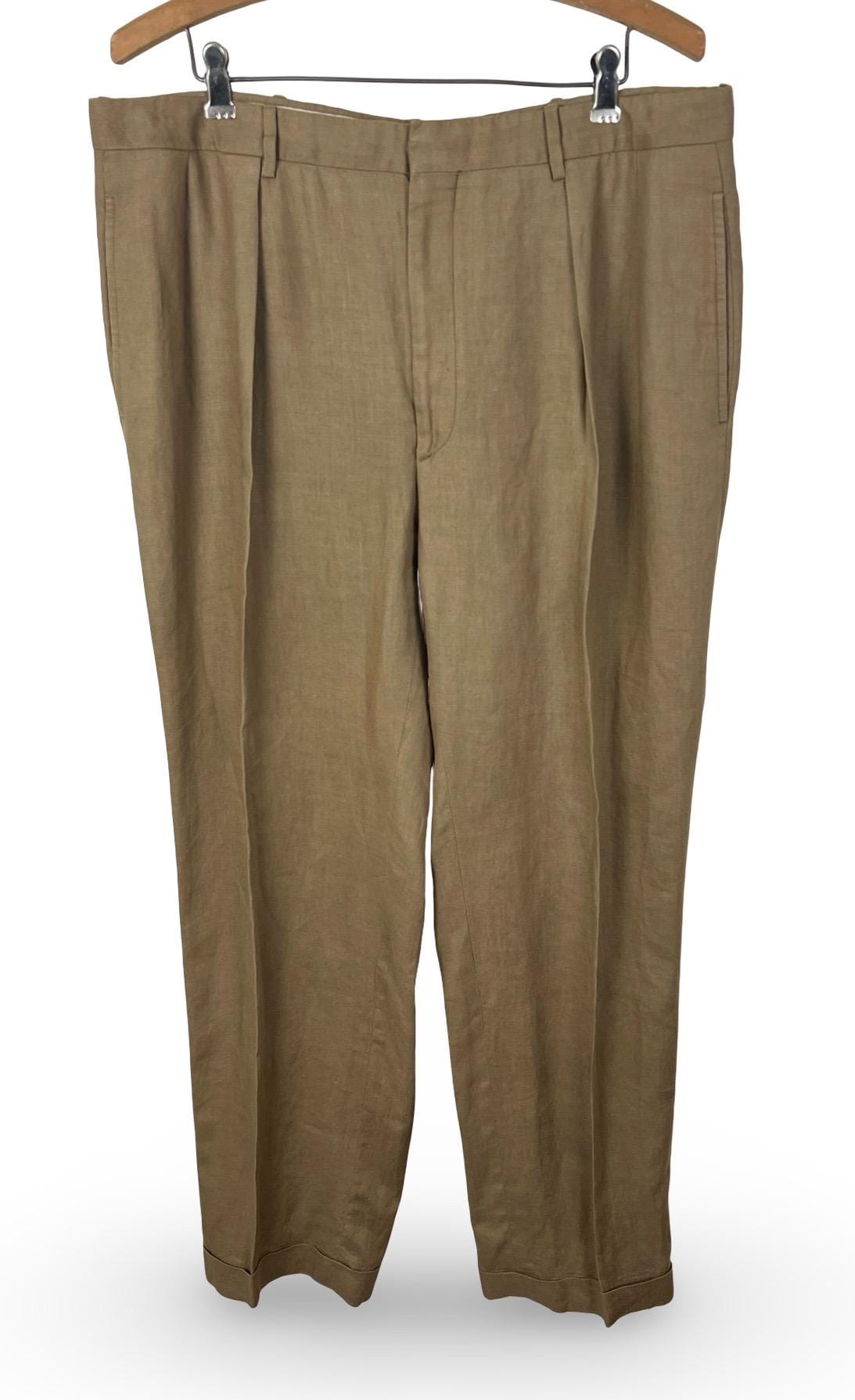 Vintage 1990s POLO RALPH LAUREN Linen Trousers ~ 35 Waist ~ Pants