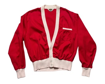 Vintage 1950s/1960s WELGRUME SPORTSWEAR Cotton 2-Tone Cardigan ~ M ~ Jacket / Jac / Sweater ~ Mod / Rockabilly ~