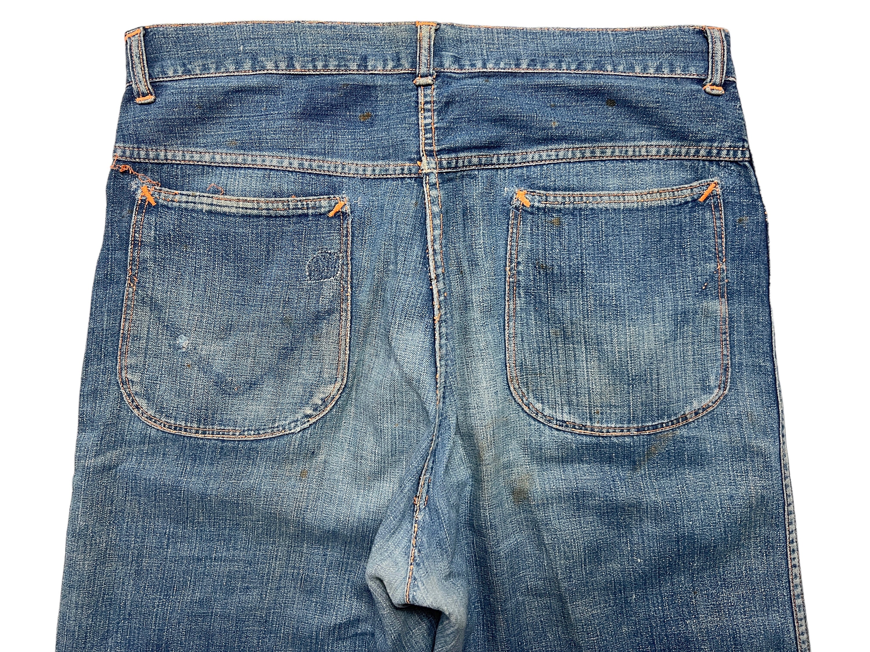 Vintage 1940s TUFFIES Out of the West Jeans ~ 32.5 X 34 ~ Patched 