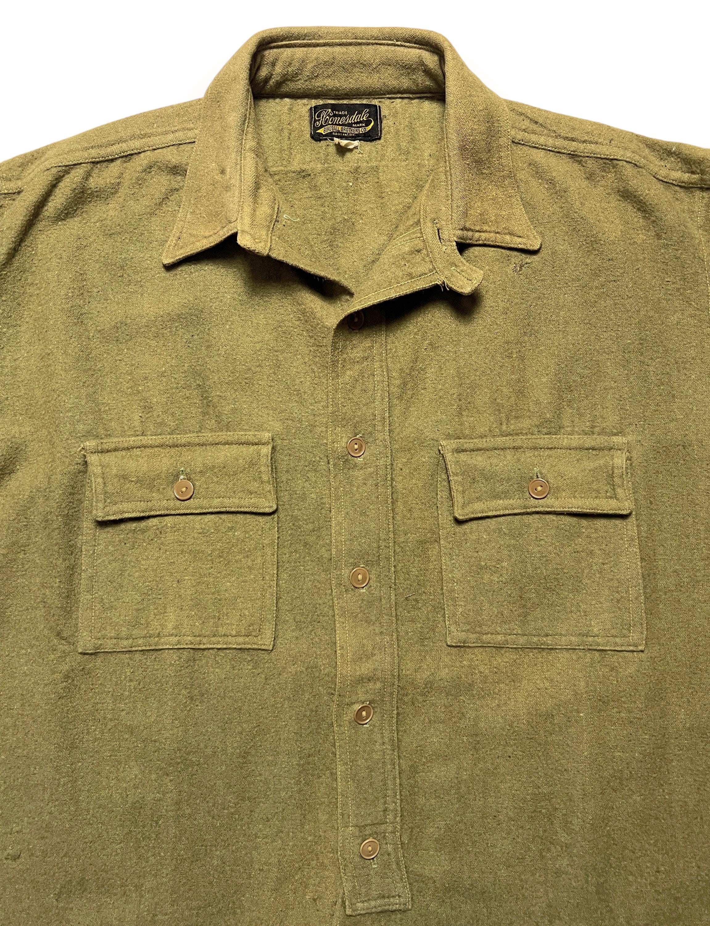 Vintage 1920s/1930s HONESDALE Wool Flannel Work Shirt ~ L to