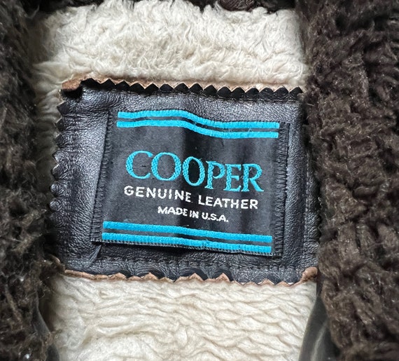 Vintage USA Made COOPER Leather Flight Jacket ~ s… - image 6