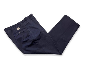 Vintage USA Made POLO Ralph Lauren Chinos / Pants ~ 40.5 x 31.5 ~ Navy Blue ~ Trousers ~ Ivy / Preppy / Trad ~ 40 / 41 Waist
