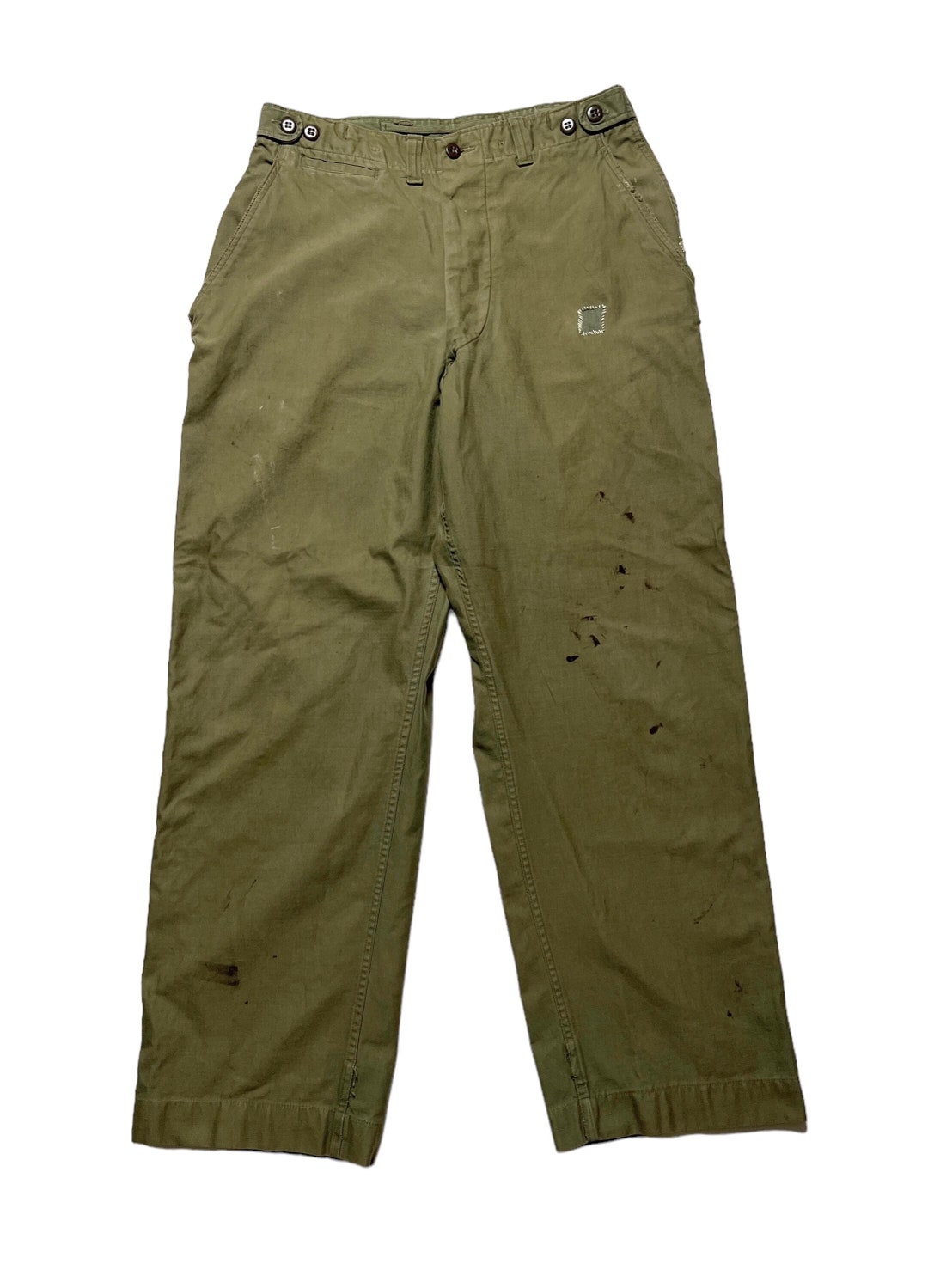 Vintage 1940s WWII M-1943 Cotton Field Trousers / Pants ~ 31 Vintage 1940s WWII M-1943 Cotton Field Trousers / Pants ~ 31