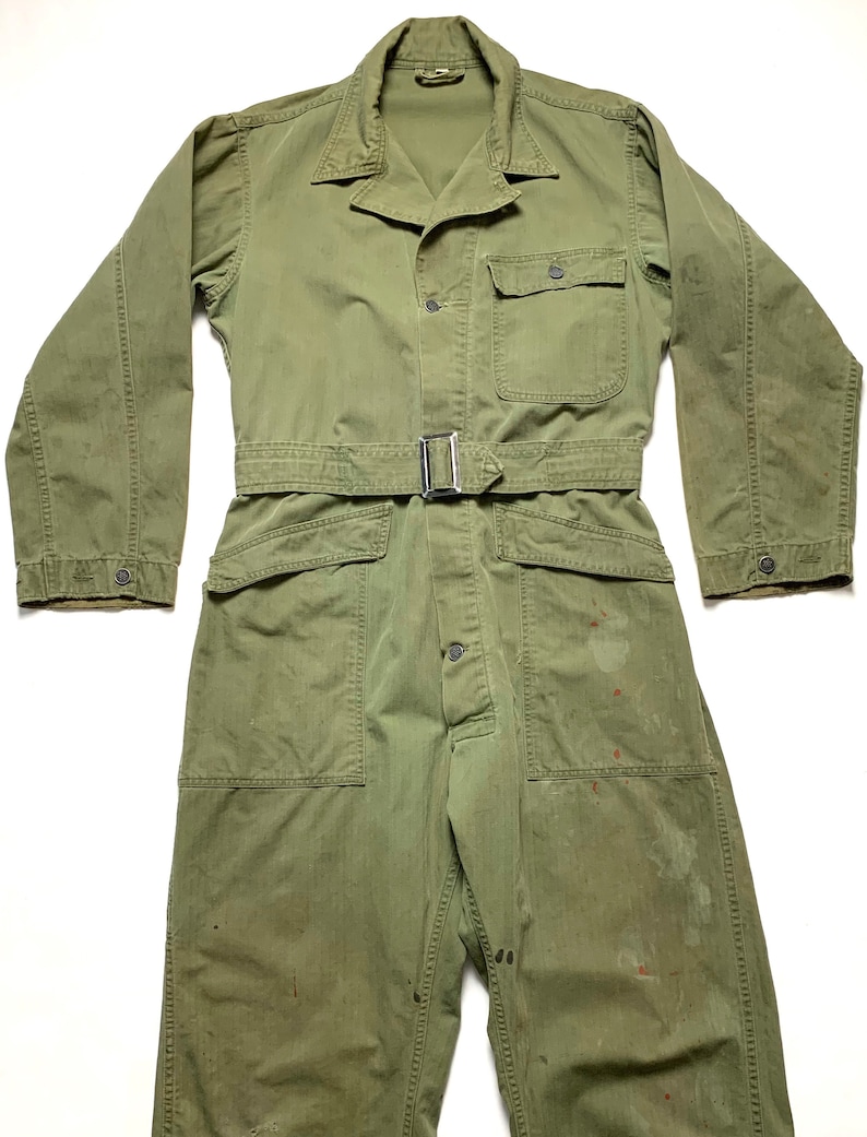 Vintage WWII US Army HBT Coveralls 38 R S to M Military Etsy