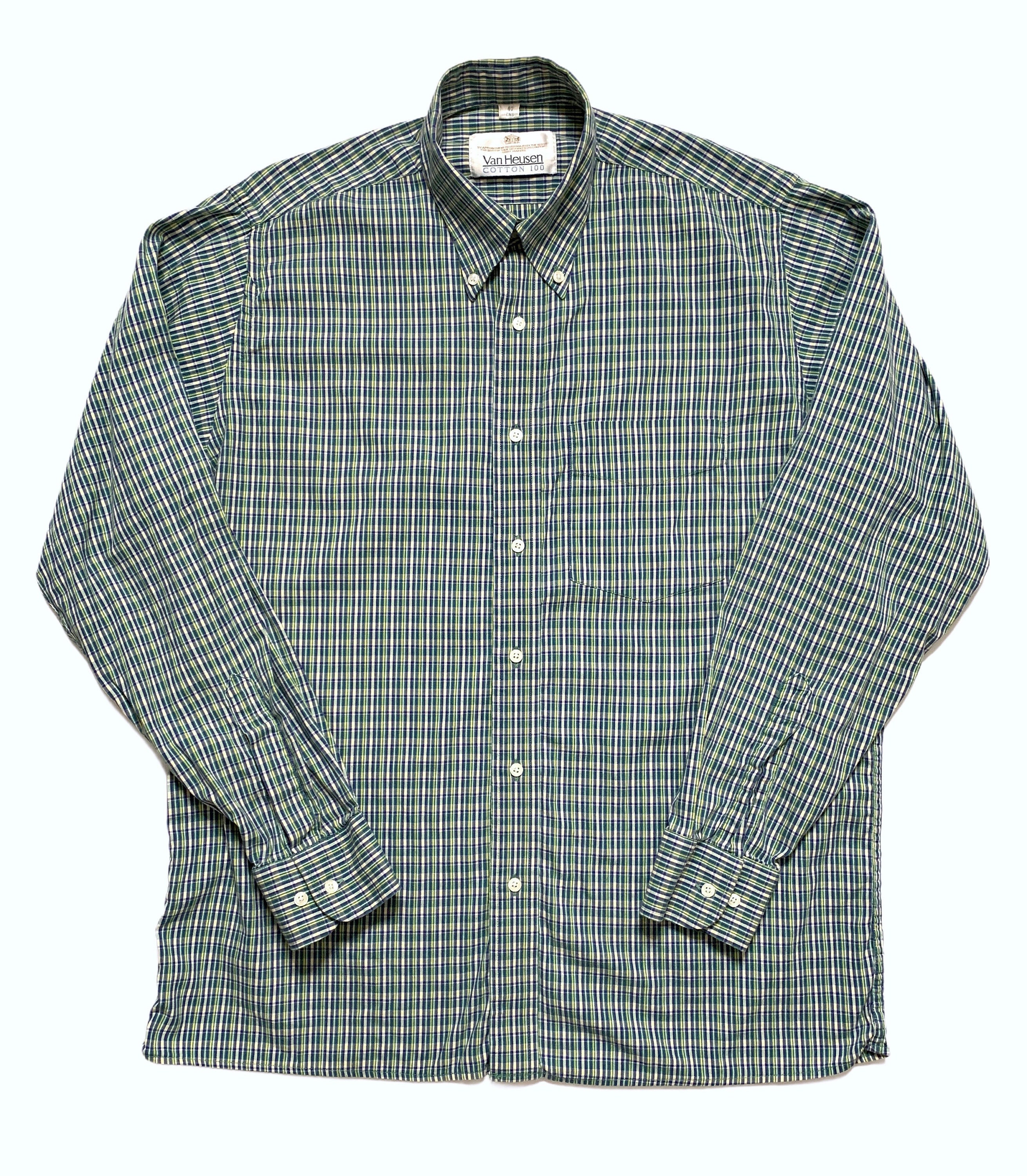 Vintage Made in England VAN HEUSEN Oxford Cloth Button-down Shirt 