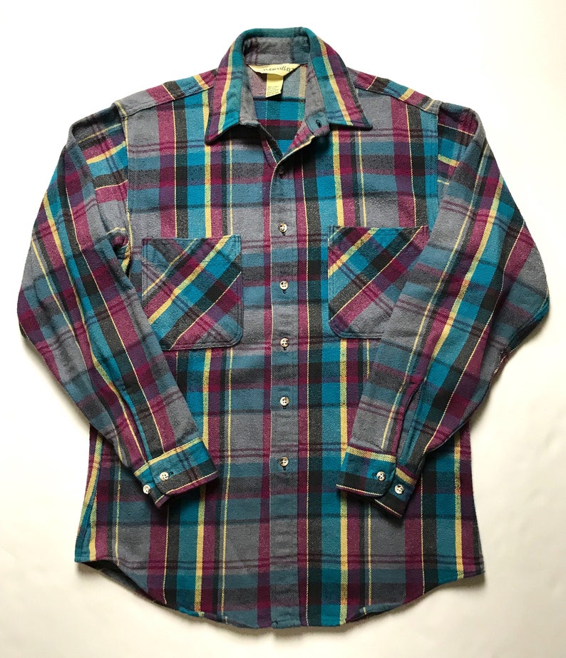 Vintage JC Penney 100% Cotton Flannel Shirt M Work Wear | Etsy