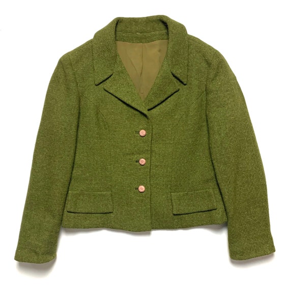 Vintage 1950s Women's Cropped Wool TWEED Jacket ~