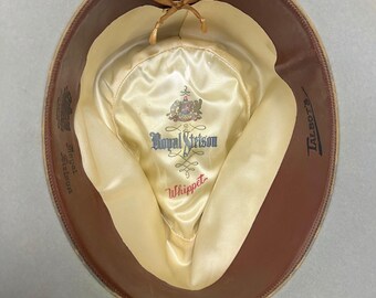 Vintage 1950s Royal STETSON WHIPPET Fedora W/ Box ~ Size 7 1/8