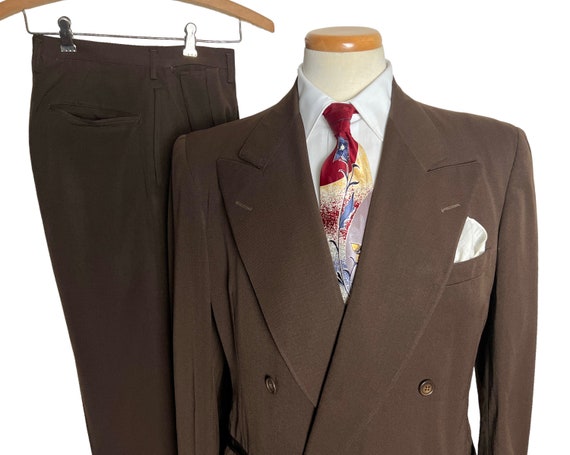 Vintage 1940s Double-breasted 2pc Wool Gabardine Suit Size - Etsy
