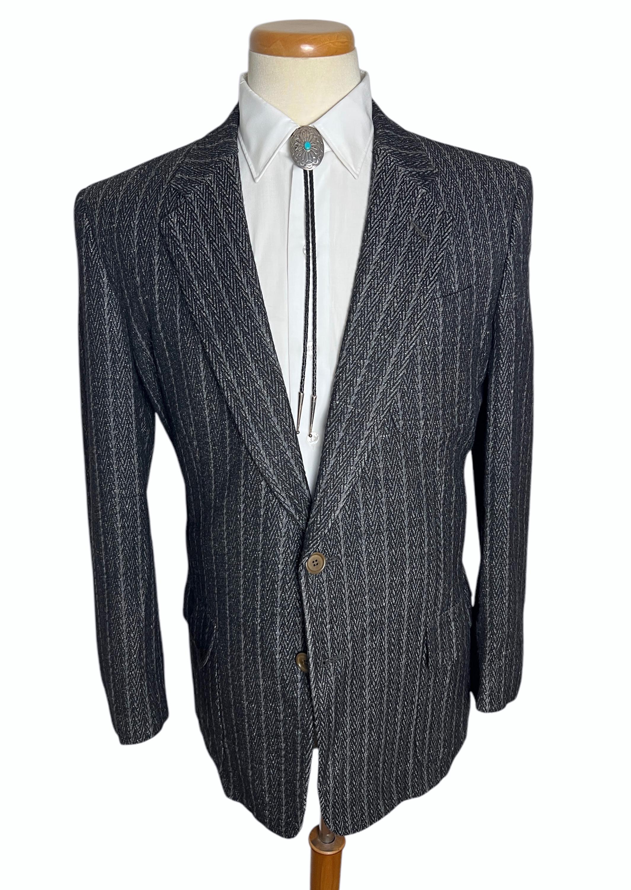 ジャケット・アウター GIORGIO ARMANI 80's SILK TAILORED JACKET Vintage 80s - 90s Giorgio Armani Navy Blue Silk Blazer