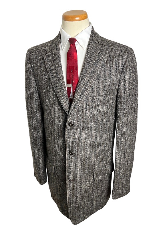 Vintage 1950s ATOMIC FLECK Wool Rockabilly Sport Coat Size 42 X 