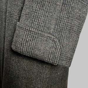 Vintage Wool Flannel BALMACAAN Overcoat size 40 Trench Coat / Topcoat Glen Plaid image 4