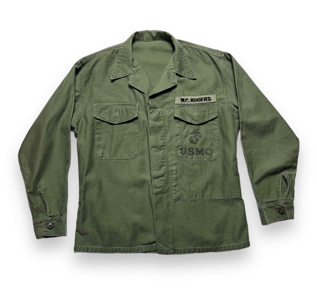 Vintage 1950s USMC P-58 Field Shirt ~ Size 38 ~ Stencil Vintage 1950s USMC P-58 Field Shirt ~ Size 38 ~ Stencil