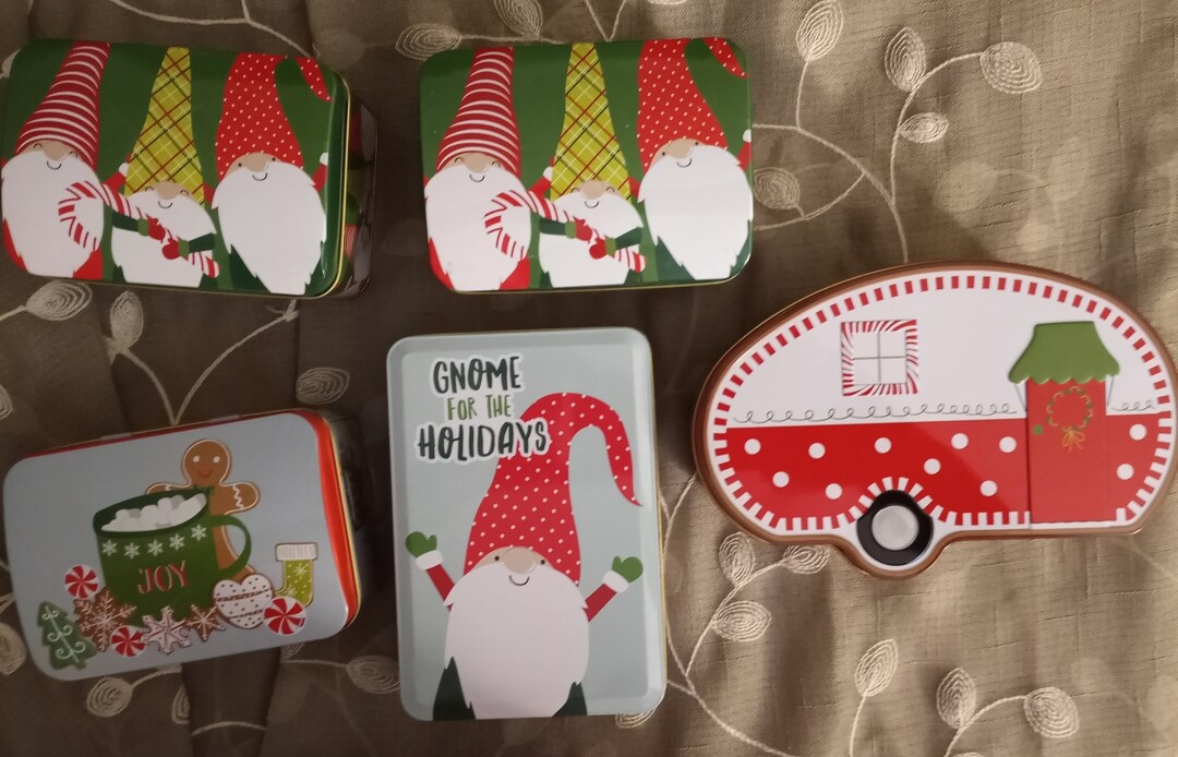 New Dollar Tree 2021 Metal Christmas Container 4 Patterns to Etsy