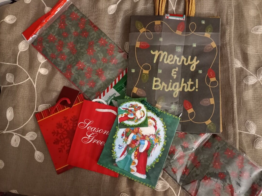 Lot 2021 Dollar Tree Christmas Gift Bags 5 Mini Gift Bags Etsy