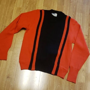 Vintage orange and black cheerleader sweater size medium image 1
