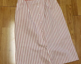 Vintage 80s snap front striped skirt sz 14