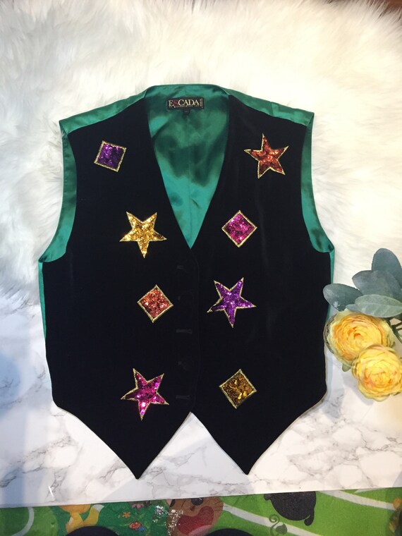 Escada embellished velvet vest
