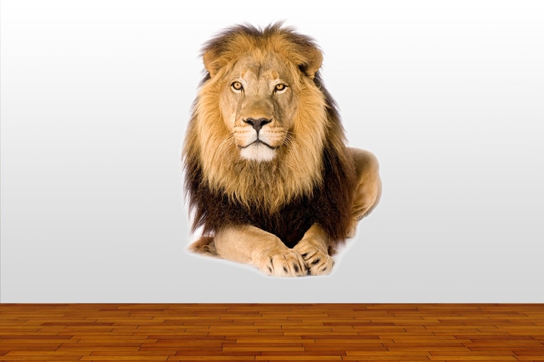 Lion Wall Decal Huge Decor, Lion Wall Sticker Removable Vinyl Wild