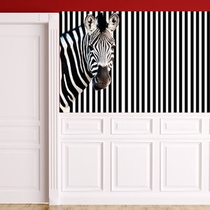 Zebra wall sticker room decor, zebra wall decal removable vinyl animal zebra room design. zebra print stripe mural zebras wall art img060 image 5