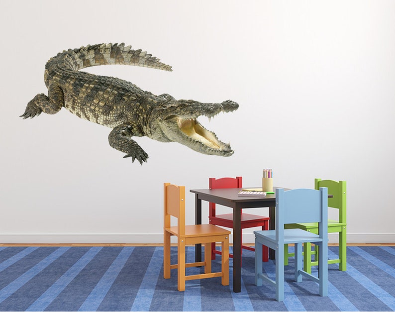 FL008 mural wall art Crocodile wall sticker nursery decor crocodiles wall decal removable vinyl wild animal alligator for room designs
